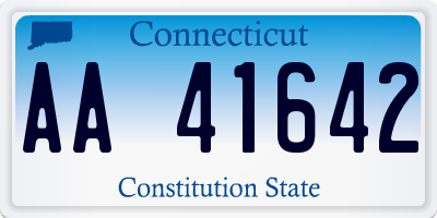 CT license plate AA41642