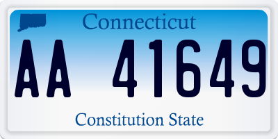 CT license plate AA41649