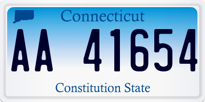 CT license plate AA41654