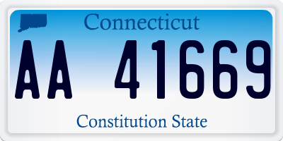 CT license plate AA41669