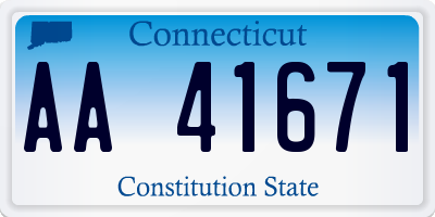 CT license plate AA41671