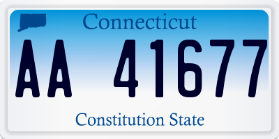CT license plate AA41677
