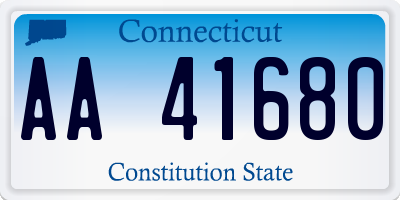 CT license plate AA41680