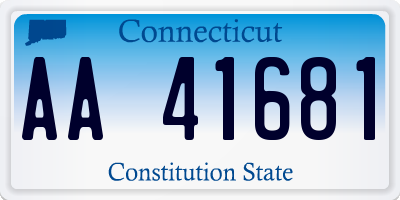 CT license plate AA41681