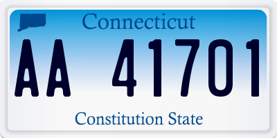 CT license plate AA41701