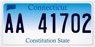 CT license plate AA41702