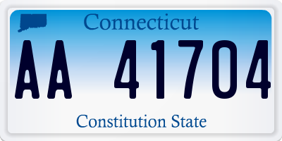 CT license plate AA41704