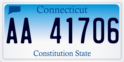 CT license plate AA41706