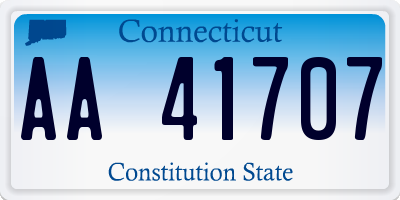 CT license plate AA41707