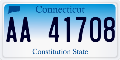 CT license plate AA41708