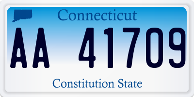 CT license plate AA41709