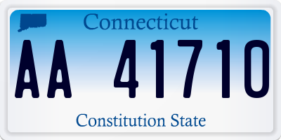 CT license plate AA41710