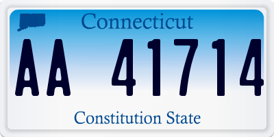 CT license plate AA41714