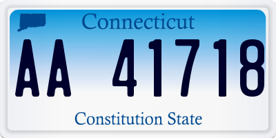 CT license plate AA41718