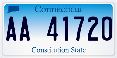 CT license plate AA41720