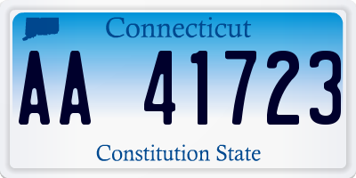 CT license plate AA41723