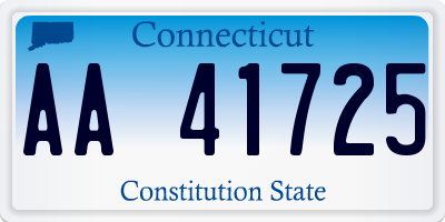 CT license plate AA41725