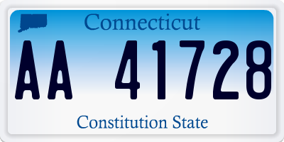 CT license plate AA41728