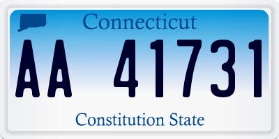 CT license plate AA41731