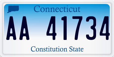 CT license plate AA41734