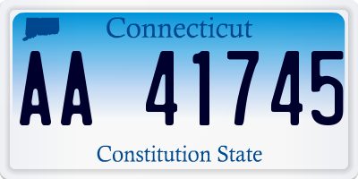 CT license plate AA41745