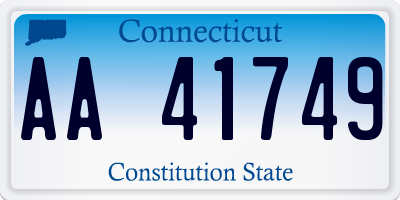 CT license plate AA41749