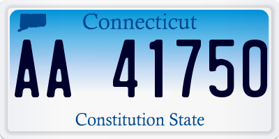 CT license plate AA41750