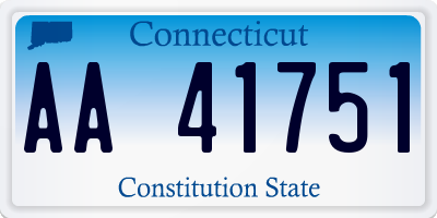 CT license plate AA41751