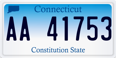 CT license plate AA41753