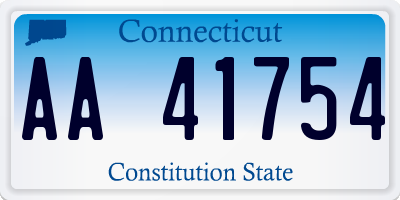 CT license plate AA41754