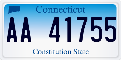 CT license plate AA41755