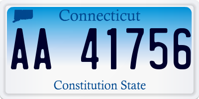 CT license plate AA41756