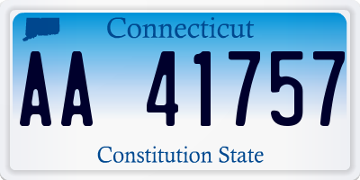 CT license plate AA41757