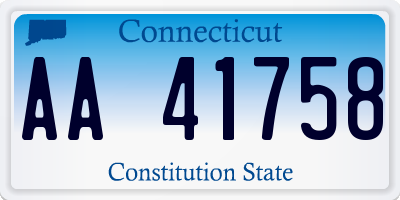 CT license plate AA41758