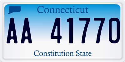 CT license plate AA41770