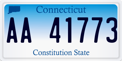 CT license plate AA41773