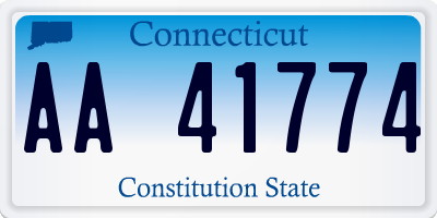 CT license plate AA41774