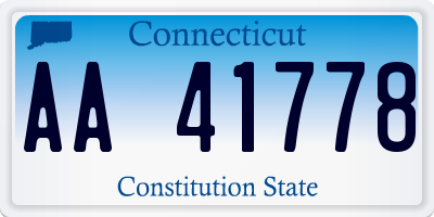 CT license plate AA41778