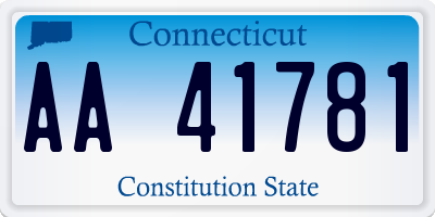 CT license plate AA41781