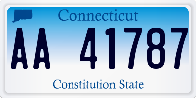 CT license plate AA41787