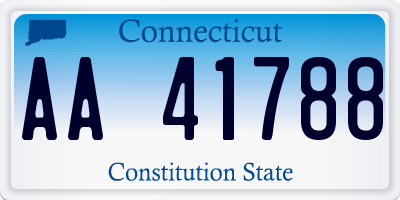 CT license plate AA41788