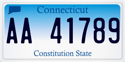 CT license plate AA41789