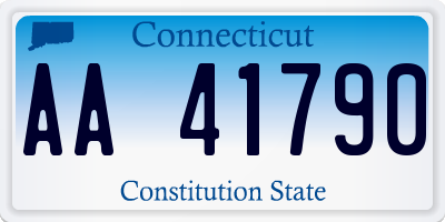 CT license plate AA41790