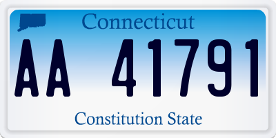 CT license plate AA41791