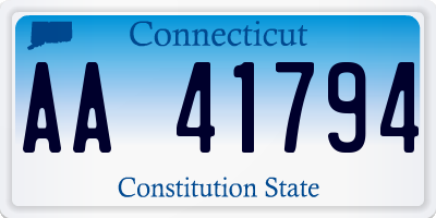 CT license plate AA41794