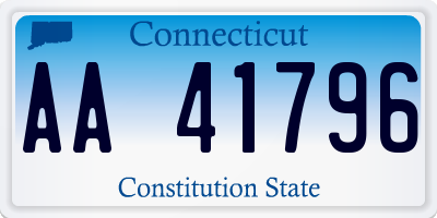 CT license plate AA41796