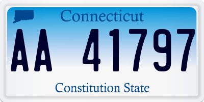 CT license plate AA41797