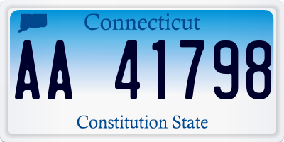 CT license plate AA41798