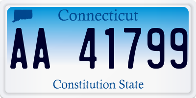 CT license plate AA41799