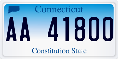 CT license plate AA41800